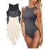 Cross border European and American hot item 2023 summer Amazon AliExpress tight fitting jumpsuit sleeveless groove strip jumpsuit triangle