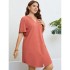 Self developed European and American foreign trade Amazon AliExpress hot summer V-neck breasted loose fitting dress for women