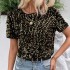 Amazon Cross border New Popular Commuter Loose Short Sleeve Bag Collar Round Neck Top Women's Glitter T-shirt from Europe and America