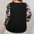 Cross border AliExpress printed round neck shirt European and American new fat mm plus size top for women, slim and loose long sleeved shirt