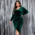 Amazon Evening Dress AliExpress Cross border Large Size Long Sleeve Tight Dress Foreign Trade European and American Sexy High Waist Dress