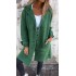 2024 Autumn/Winter Amazon Cross border New Women's Solid Color Flip Tie Pocket cardigan Single breasted Mid length Coat