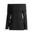 Sexy one neck off shoulder small suit 2025 new slim fit long sleeved high-end solid color suit jacket for women