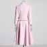 2025 new pink three-dimensional rose two-piece suit with waist cinching and slimming effect+pleated mid length skirt set