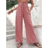 2024 European and American Foreign Trade New Casual Micro Elastic Loose Hug High Waist Jacquard Casual Pants Wide Leg Pants Women's Pants