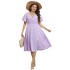 Self developed European and American foreign trade Amazon AliExpress hot summer V-neck purple loose plus size dress for women