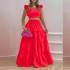 2024 Summer European and American Amazon Cross border New Style Stylish Sexy Bareback Solid Color Strap Two piece Long Skirt Dress