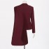 Retro style deep V waist slimming solid color suit 2025 new design sense splicing shawl style suit jacket for women