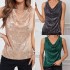 European and American cross-border foreign trade new hot item sexy V-neck strapless fashion sequin loose short pullover sweater women's vest