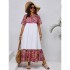 European and American Cross border Foreign Trade Summer New Bohemian Style Long Dress Amazon Round Neck Short Sleeve Long Dress for Women