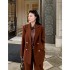 Caramel colored suit jacket for women 2022 new Korean version loose casual small suit for women Spring and Autumn fashion women's jacket