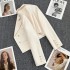 Off white ultra short suit jacket for women, autumn 2023 new item, small and stylish design, versatile suit