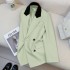 Off white Korean style design sense suit jacket for women in the spring of 2024, with a high-end casual style and explosive street small suit