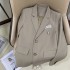 Khaki small suit jacket for women, 2023 Spring and Autumn new ultra short college style casual versatile suit