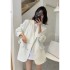 High end black suit jacket for women, 2023 Spring and Autumn new Korean version loose fit small suit suit suit top