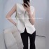 2024 Spring and Autumn New Suit Vest Women's Sleeveless Versatile Tank Top, niche high-end design sense, slimming vest for women outside