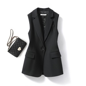 Black suit vest for women's outerwear, paired with women's vest, 2023 women's new spring and autumn style suit, small vest for women's outerwear