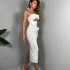 European and American style sexy hot girl women's clothing BM autumn and winter new cross-border hot item UR hanging neck backless hollow out dress