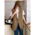 Black women's suit, small commuting vest jacket, women's 2024 Spring and Autumn new design, niche design, shoulder clip