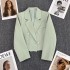 Ultra short coffee colored suit jacket for women, 2022 autumn new fashion short Korean version casual street suit