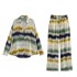 2023 Summer New European and American Style Tie dye Printed Shirt Loose Pants Set for Foreign Trade