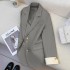 Cream colored suit jacket for women, 2024 spring new Korean version design, niche fashion temperament, commuting small suit