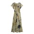 Foreign Trade 2024 Autumn New Women's Clothing European and American Style Elegant Silk Texture Printed Dress 9112242