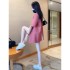 Pink short sleeved suit jacket, women's top, thin summer new style, internet famous, explosive street, high-end, loose silhouette small suit