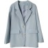 Suit jacket for women, 2023 autumn new Korean version, loose and casual two button temperament, light blue, internet famous small suit