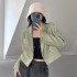 Chic retro short black suit jacket for women 2024 spring and autumn season new high-end Korean version casual suit