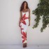 European and American style 2024 summer AliExpress foreign trade women's clothing new sexy suspender flower print slim long dress