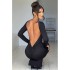 2023 Foreign Trade Amazon Europe and America Ins slim fit long sleeved backless sexy hip hugging dress wholesale one piece hair replacement