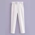 Cross border European women's 2023 spring new item with belt, pure white pants, pants+suit set