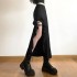 European and American style sexy hot girl summer outfit irregular fungus side slit black sweet cool mid length skirt