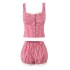 2025 Summer New American Sweet and Spicy Style Lace Strap+Flower Bud Short Sweet Set for Women