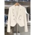 New white French style short suit jacket for women in spring and autumn of 2025, with a light mature and fragrant texture, suitable for foreign trade