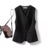 Spring and Autumn V-neck diagonal buckle suit vest for women, autumn short style, versatile temperament, high-end sense, versatile shoulder, casual women