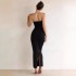 Cross border women's clothing, European and American Instagram style, sexy, slim fit, solid color, strapless, open cut, hip hugging, long style, temperament dress wholesale