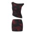 2024 Summer New Women's Clothing European and American Style One Collar Printed Irregular Tank Top+Skirt Set