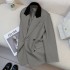 Off white Korean style design sense suit jacket for women in the spring of 2024, with a high-end casual style and explosive street small suit