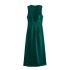 Wholesale of spring and summer new women's clothing from manufacturers, European and American style round neck sleeveless pleated silk satin texture vest dress, long skirt