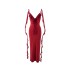 2024 European and American cross-border women's summer new sexy dress V-neck backless slim fit shoulder strap fishtail evening dress