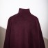 Foreign Trade 2024 Autumn New European and American Style Women's Fashion High Collar Long Sleeve Soft Basic Knitted Sweater 2142170