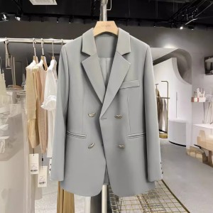 New casual high-end British style suit jacket for spring and autumn 2023, women's French textured fashionable small suit