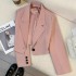 Short style suit jacket for women in spring and autumn 2024, new small and high-end design, versatile cross-border suit jacket