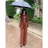 Caramel colored suit jacket for women 2022 new Korean version loose casual small suit for women Spring and Autumn fashion women's jacket