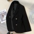 Advanced black suit jacket for women, 2024 Spring and Autumn new fashion casual design, slimming suit top