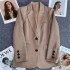 Khaki suit jacket for women 2022 Spring and Autumn new style casual temperament high-end feeling explosive street suit suit jacket