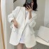 Small top, black suit jacket, women's 2024 new spring and autumn Korean version, casual, comfortable and high-end suit