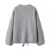 New European and American style women's fashion casual V-neck sequin bow decoration knitted sweater cardigan for winter 2024 foreign trade